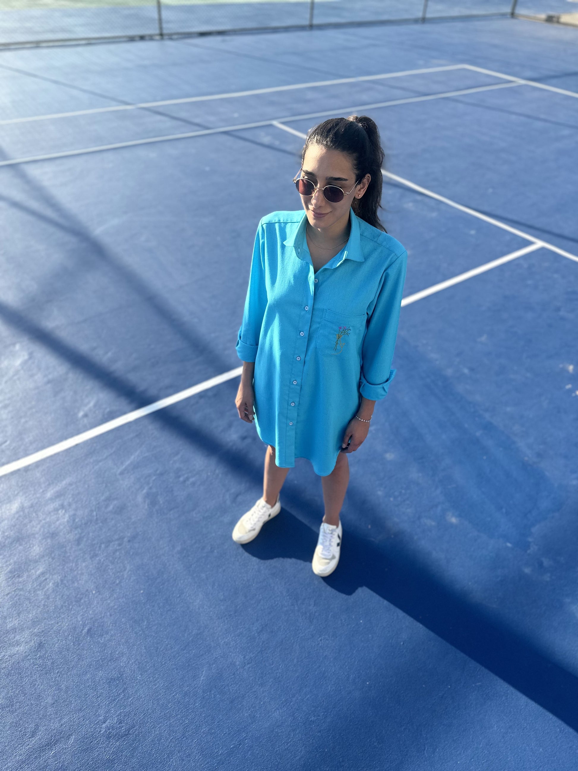 lebanon clothing slow fashion tailored white linen shirt beach dresses for women Embroidery Sustainable shorts Shirt