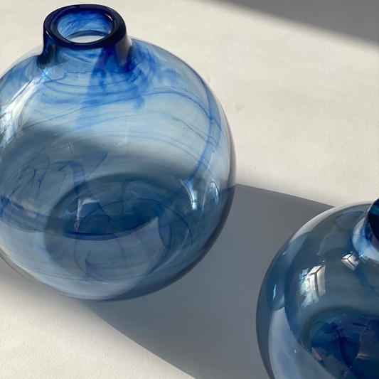 Recycled Belly Vase - Blue