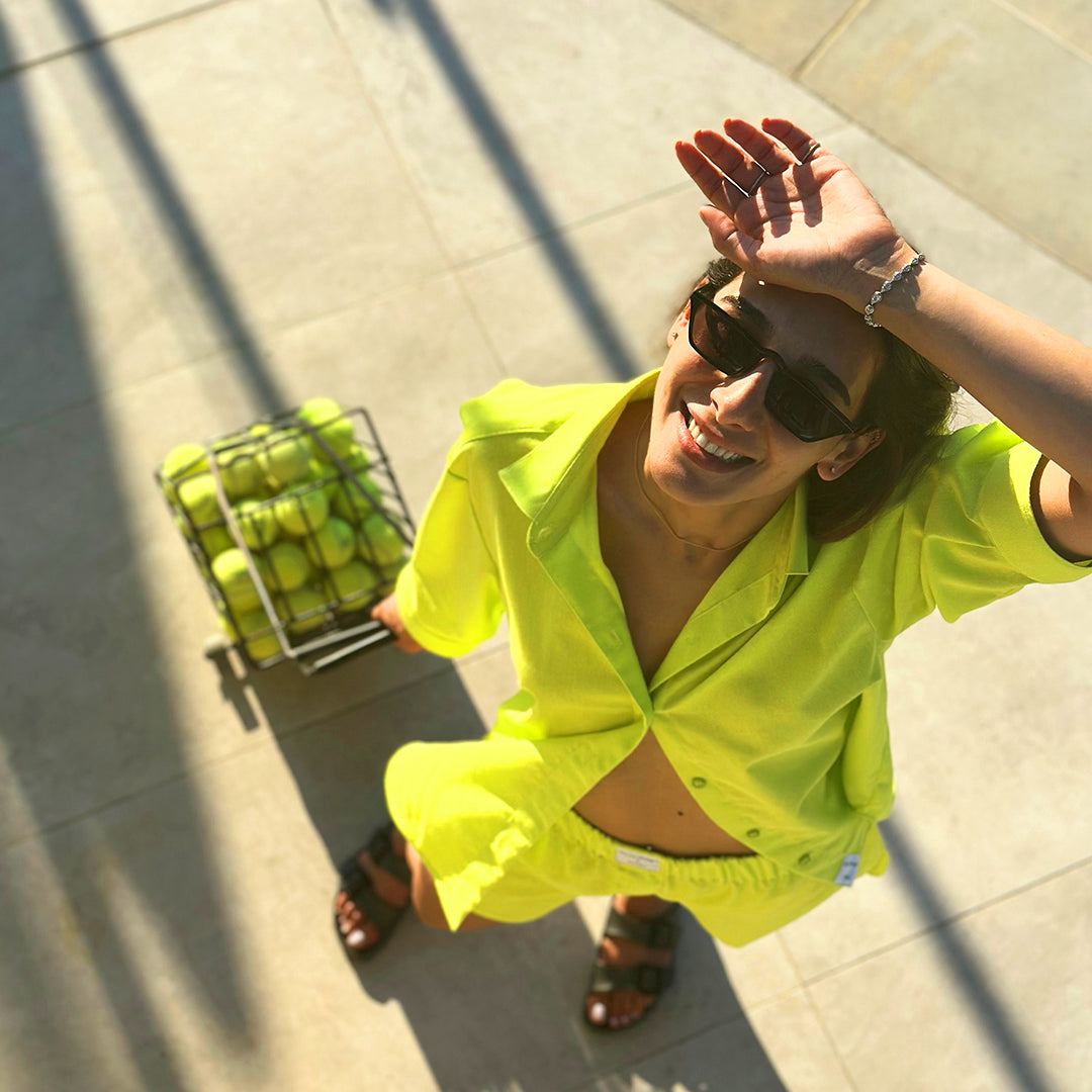 Lime Green Linen 2 Piece Set - UDxU Dhalu World Lime Green Linen 2 Piece Set - UDxU Dhalu World