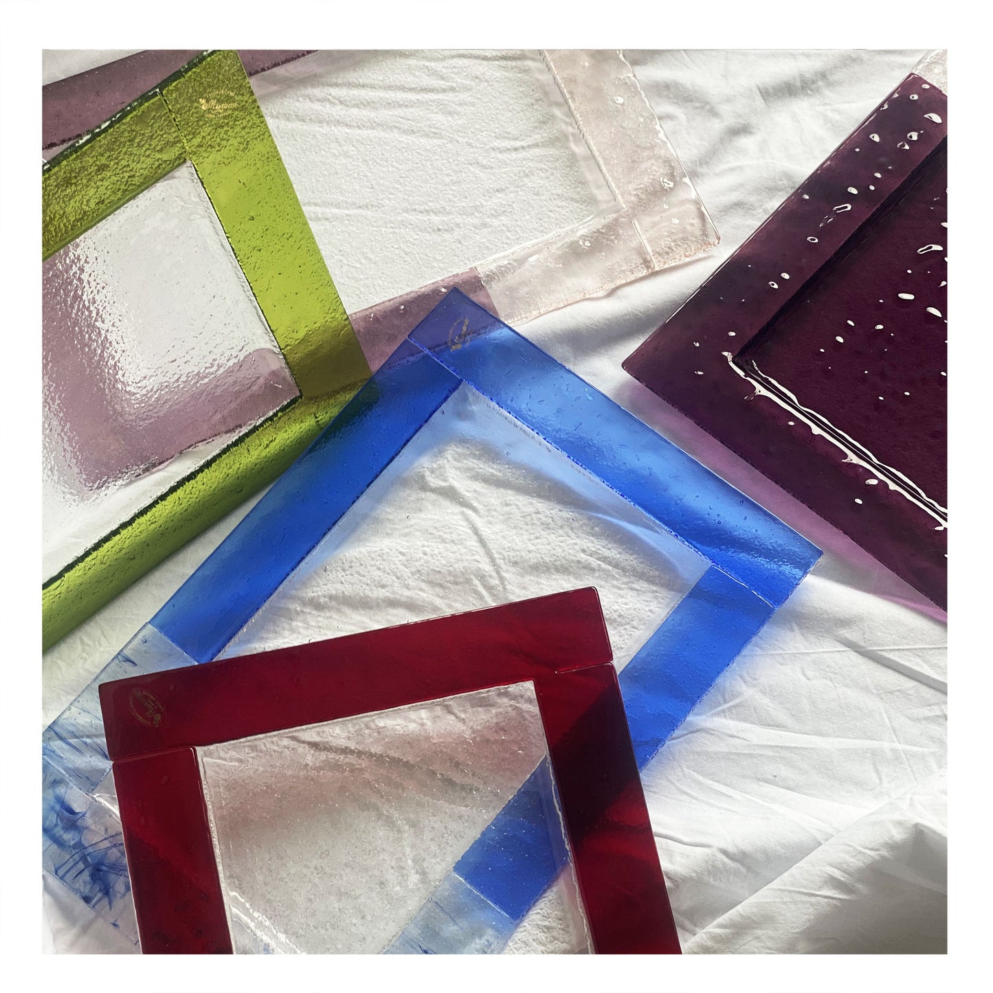 Red Mustard Candy Murano Tray