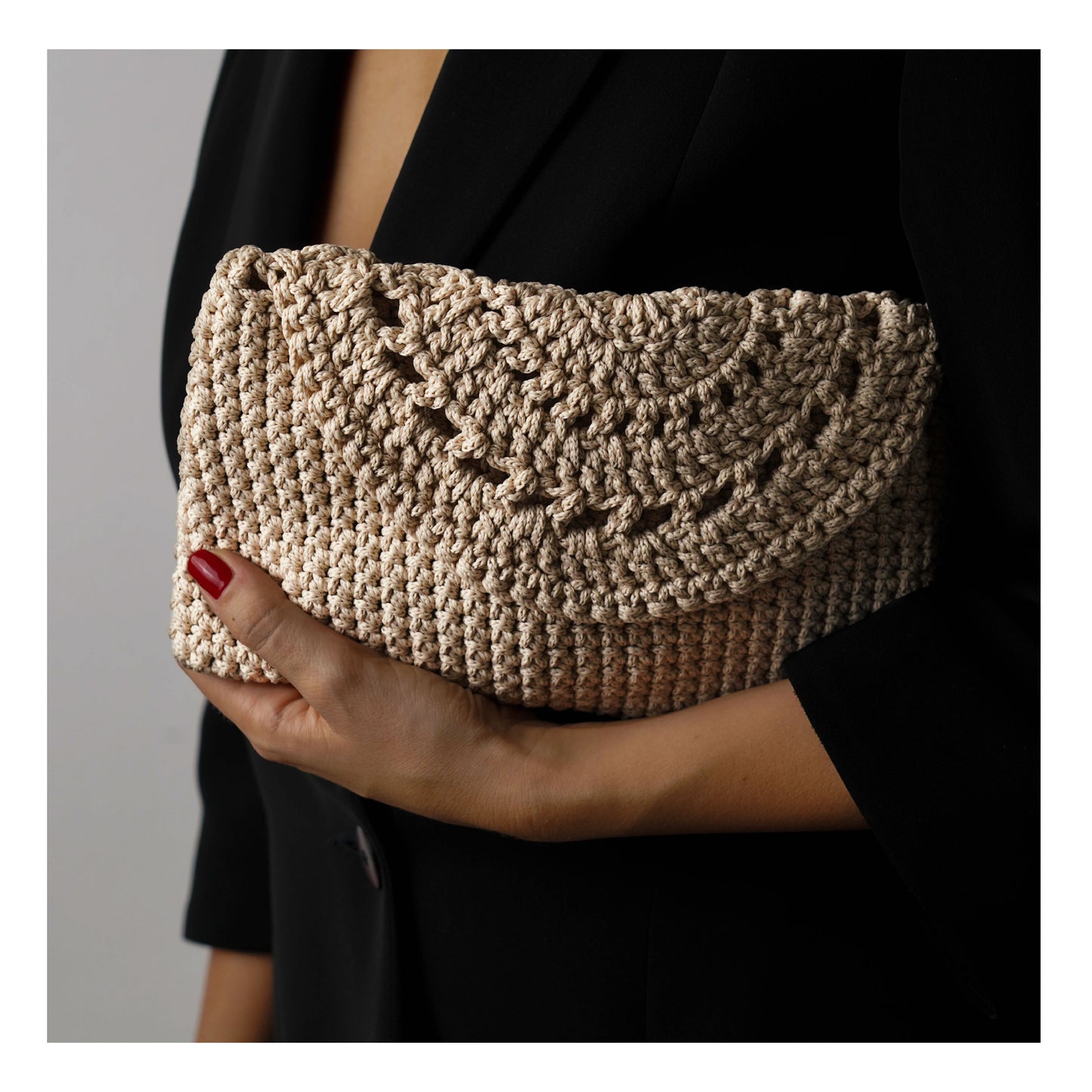 Handmade crochet bag vibrant colors intricate craftsmanship Lebanese artistry unique sustainable accessory