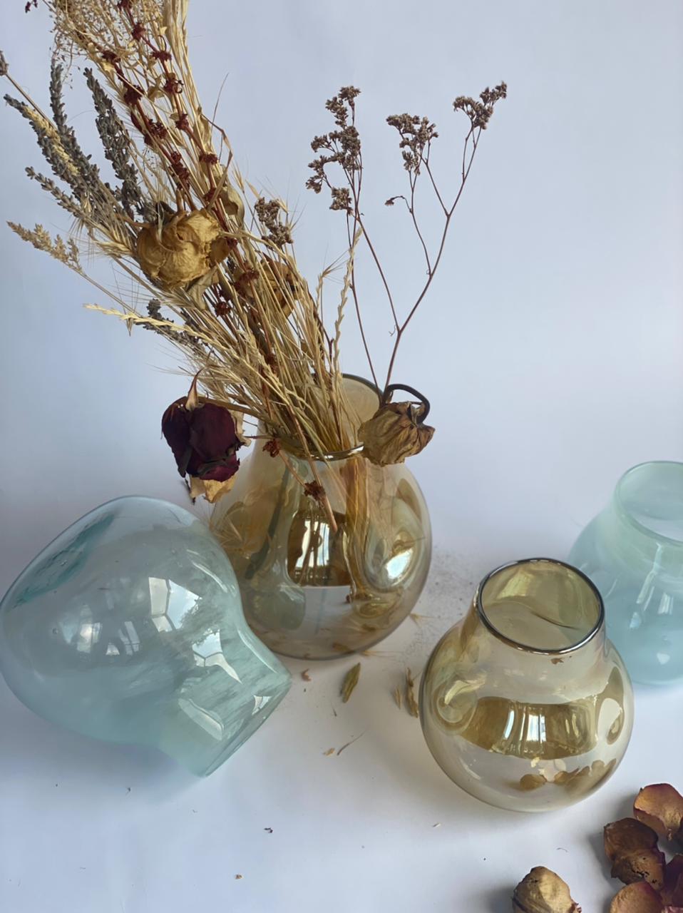 Recycled Wrinkled Belly Vase - White