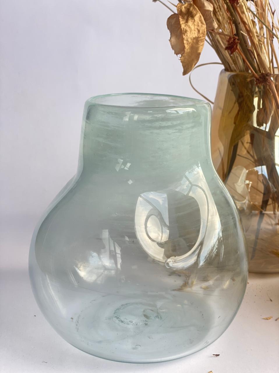 Recycled Wrinkled Belly Vase - White